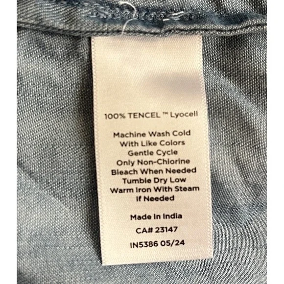 Haven Well Within Women's Oversized Shirt Button Up Denim Blue Tencel‎ XL - Picture 9 of 9